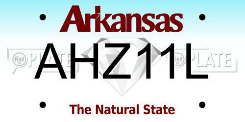 AHZ11L Arkansas License Plate
