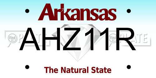 AHZ11R Arkansas License Plate