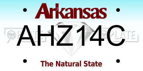 AHZ14C Arkansas License Plate