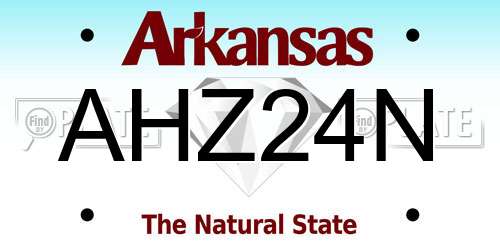AHZ24N Arkansas License Plate