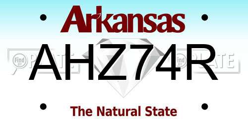 AHZ74R Arkansas License Plate