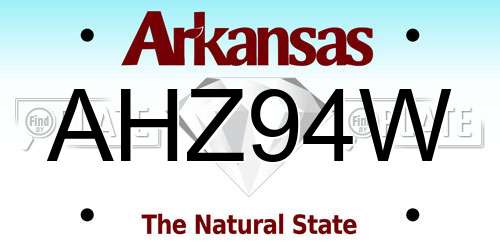 AHZ94W Arkansas License Plate