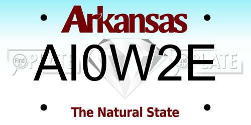 AI0W2E Arkansas License Plate