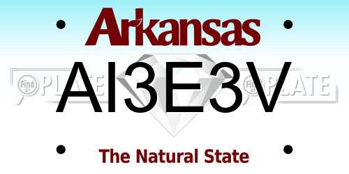 AI3E3V Arkansas License Plate