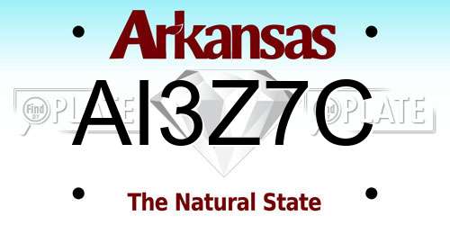 AI3Z7C Arkansas License Plate