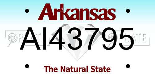 AI43795 Arkansas License Plate