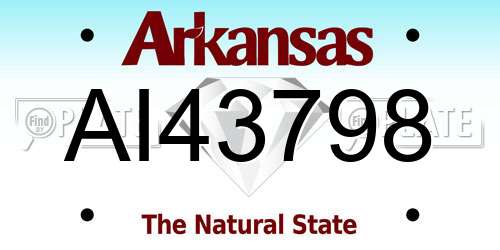 AI43798 Arkansas License Plate