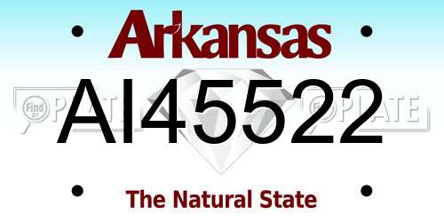 AI45522 Arkansas License Plate