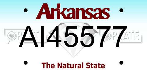 AI45577 Arkansas License Plate