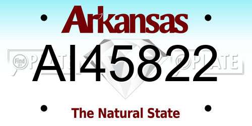 AI45822 Arkansas License Plate