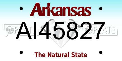 AI45827 Arkansas License Plate
