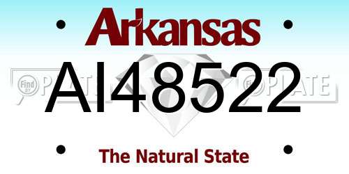 AI48522 Arkansas License Plate