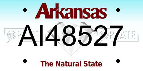 AI48527 Arkansas License Plate