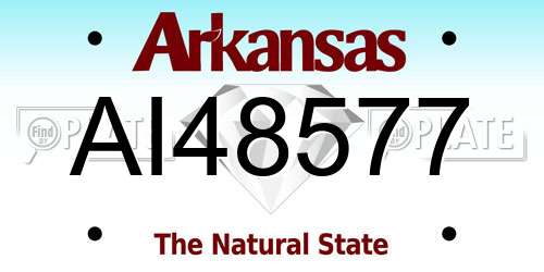 AI48577 Arkansas License Plate
