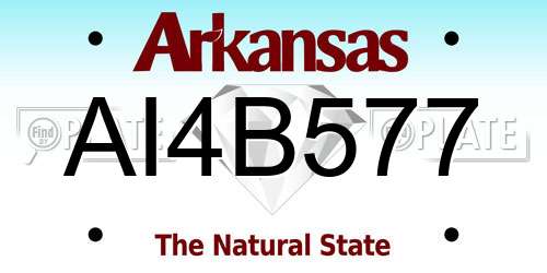 AI4B577 Arkansas License Plate