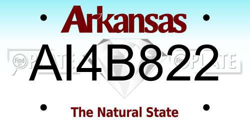 AI4B822 Arkansas License Plate