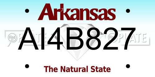 AI4B827 Arkansas License Plate