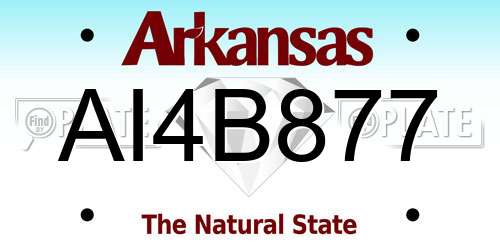 AI4B877 Arkansas License Plate