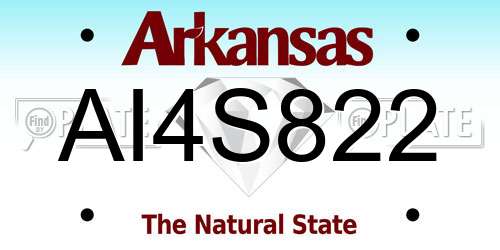 AI4S822 Arkansas License Plate