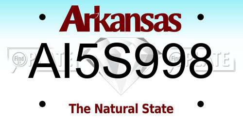 AI5S998 Arkansas License Plate