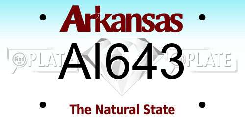 AI643 Arkansas License Plate