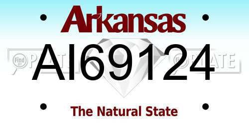 AI69124 Arkansas License Plate