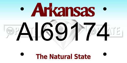 AI69174 Arkansas License Plate