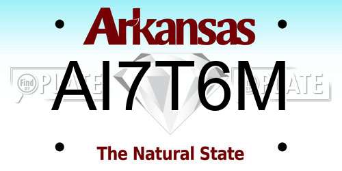 AI7T6M Arkansas License Plate