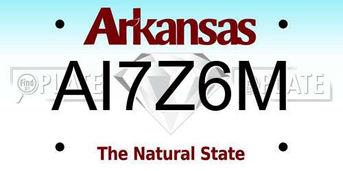 AI7Z6M Arkansas License Plate