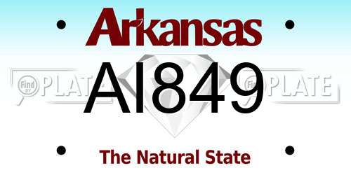 AI849 Arkansas License Plate
