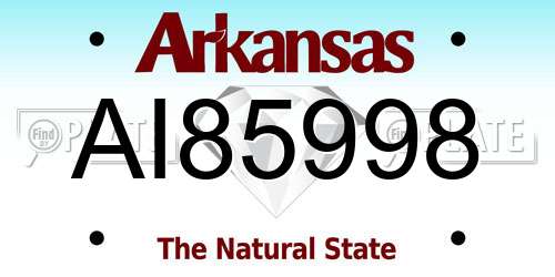 AI85998 Arkansas License Plate