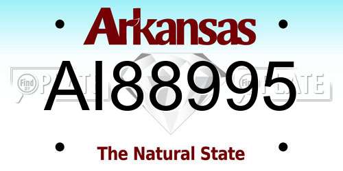 AI88995 Arkansas License Plate