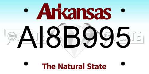 AI8B995 Arkansas License Plate
