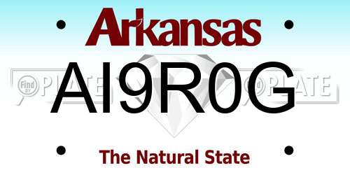 AI9R0G Arkansas License Plate