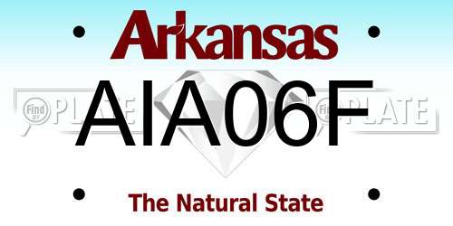 AIA06F Arkansas License Plate
