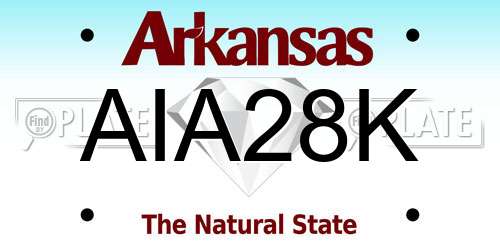 AIA28K Arkansas License Plate