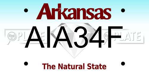 AIA34F Arkansas License Plate