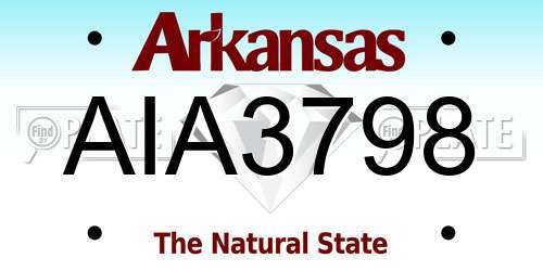 AIA3798 Arkansas License Plate