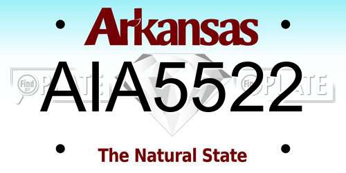 AIA5522 Arkansas License Plate