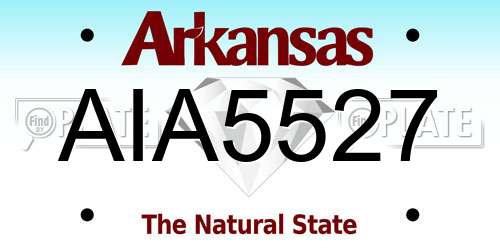AIA5527 Arkansas License Plate