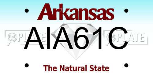 AIA61C Arkansas License Plate