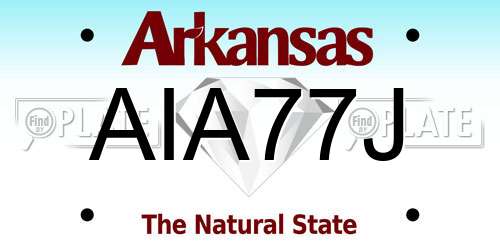 AIA77J Arkansas License Plate