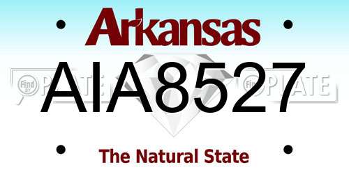 AIA8527 Arkansas License Plate
