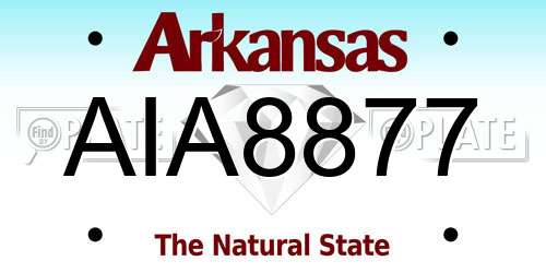 AIA8877 Arkansas License Plate