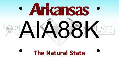 AIA88K Arkansas License Plate