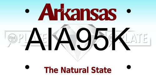 AIA95K Arkansas License Plate