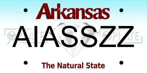 AIASSZZ Arkansas License Plate