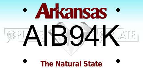 AIB94K Arkansas License Plate