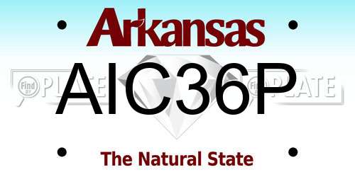 AIC36P Arkansas License Plate