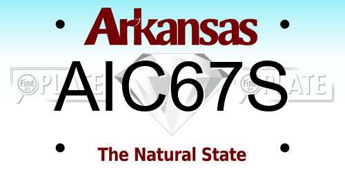 AIC67S Arkansas License Plate